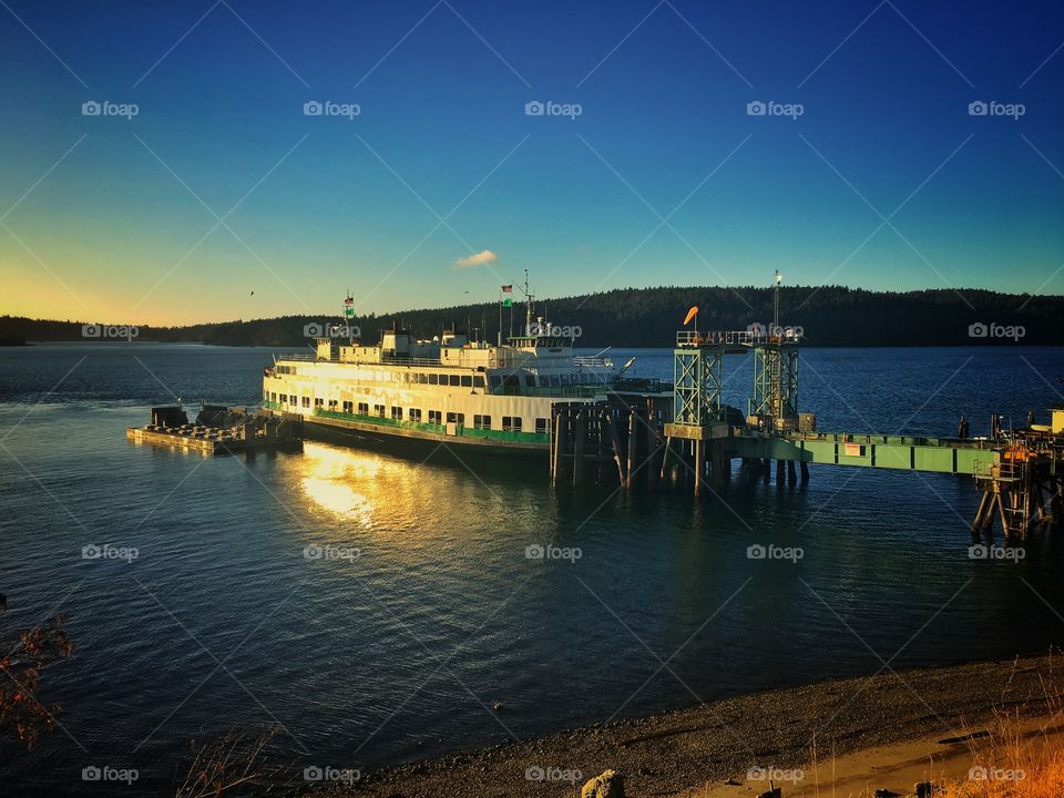 Orcas Island Ferry at Sunrise