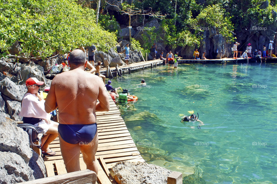 People swimming in Lake