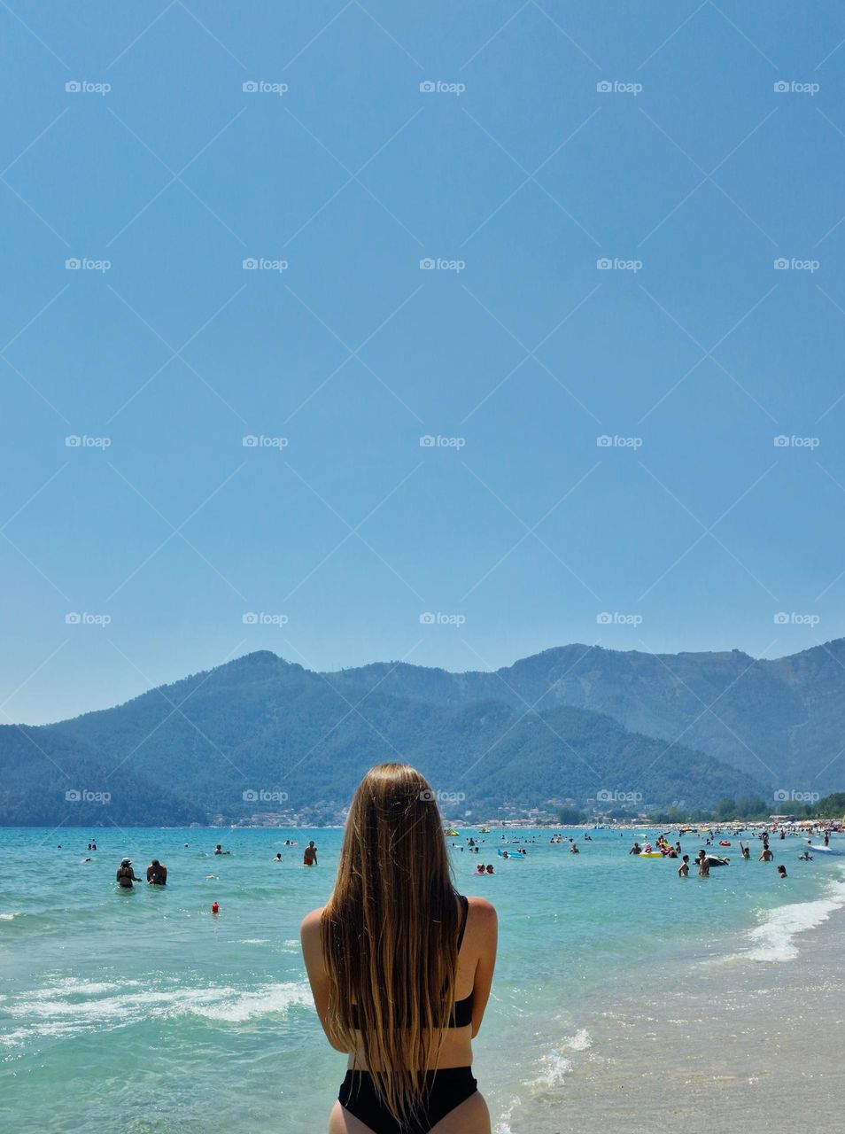 Golden beach from island of Thassos