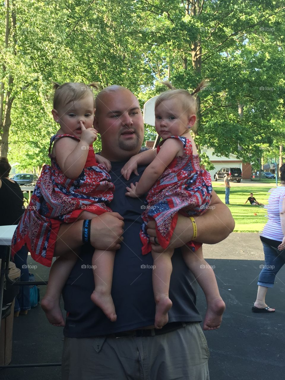 Twins and daddy