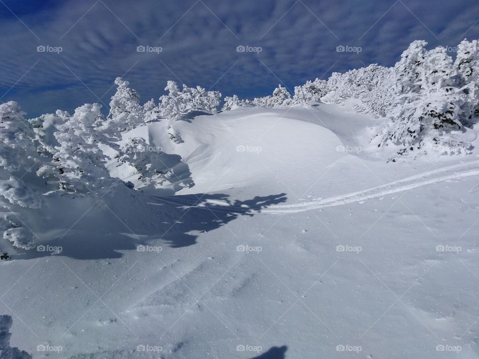 Mountaintop snow drift