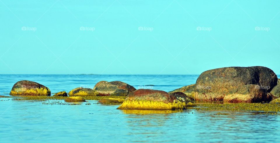 Rocks in sea water