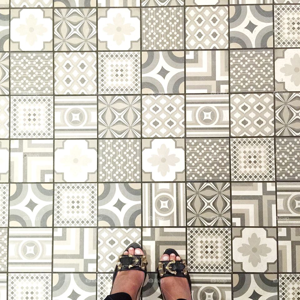 Gorgeous grey tile from Floyd's coffee shop in Austin