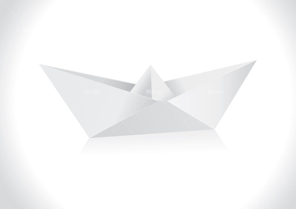 White paper boat Vector illustration