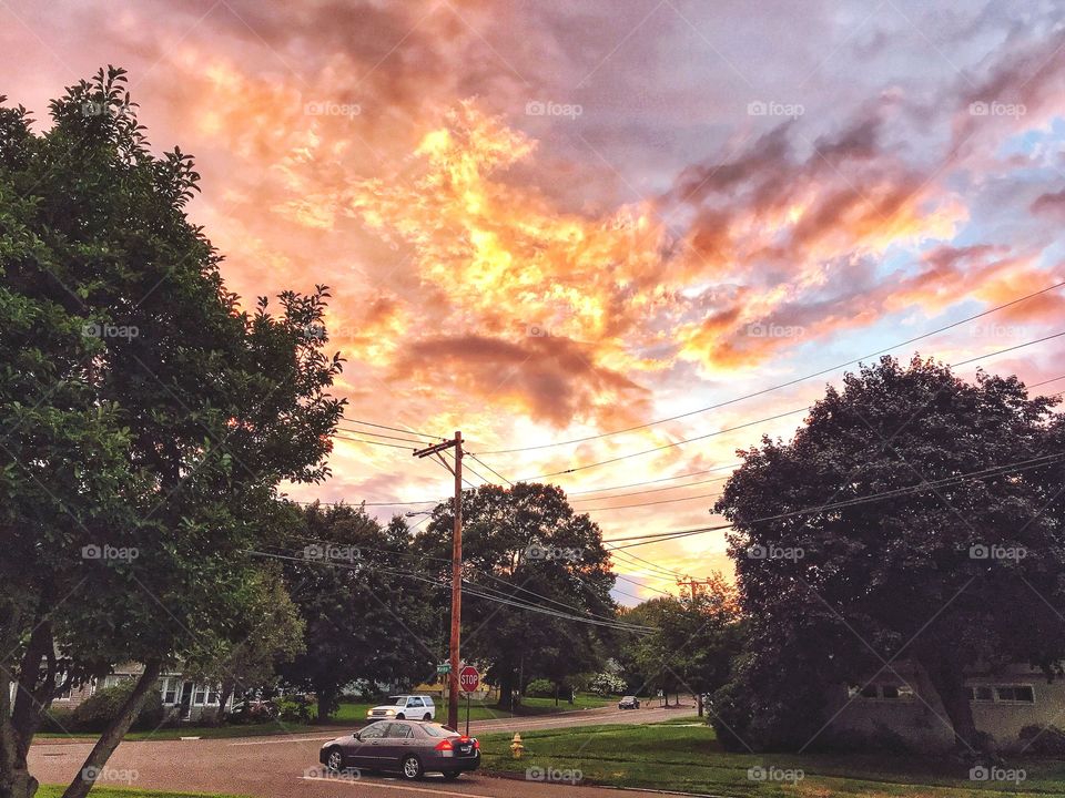 Tonight’s sunset over Stratford, Connecticut 