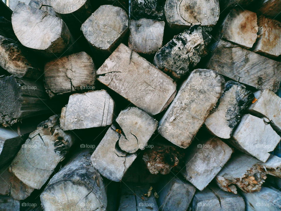 Texture of chopped firewood