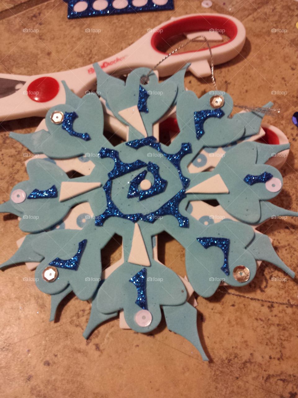 Kid Crafted Snowflake Ornaments