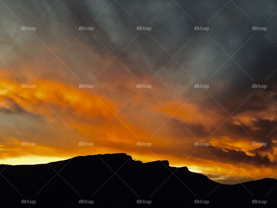 Sunset over mountains