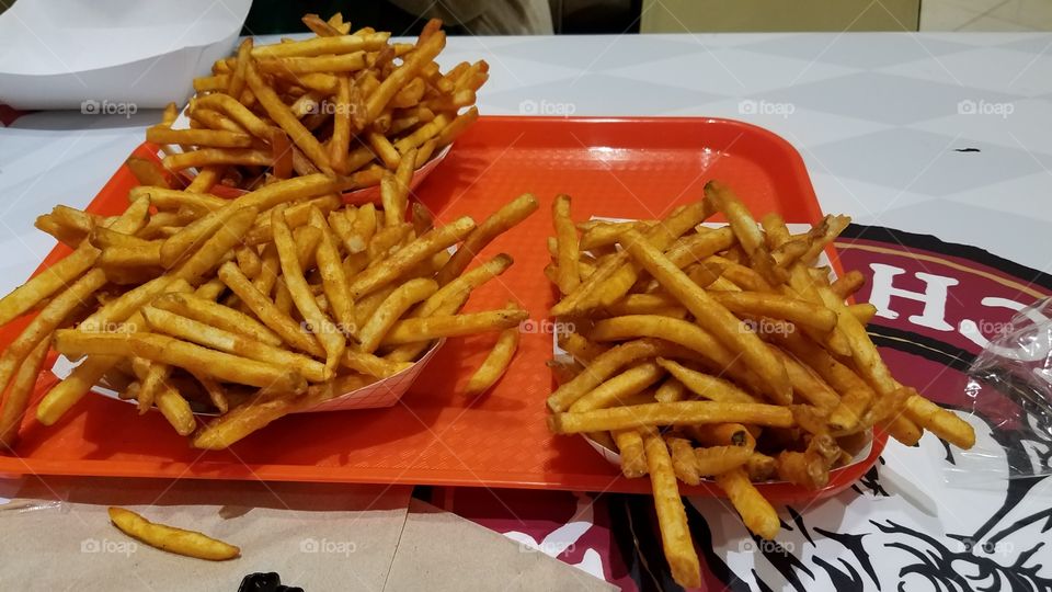 french fries at restaurant at caesars palace las vegas