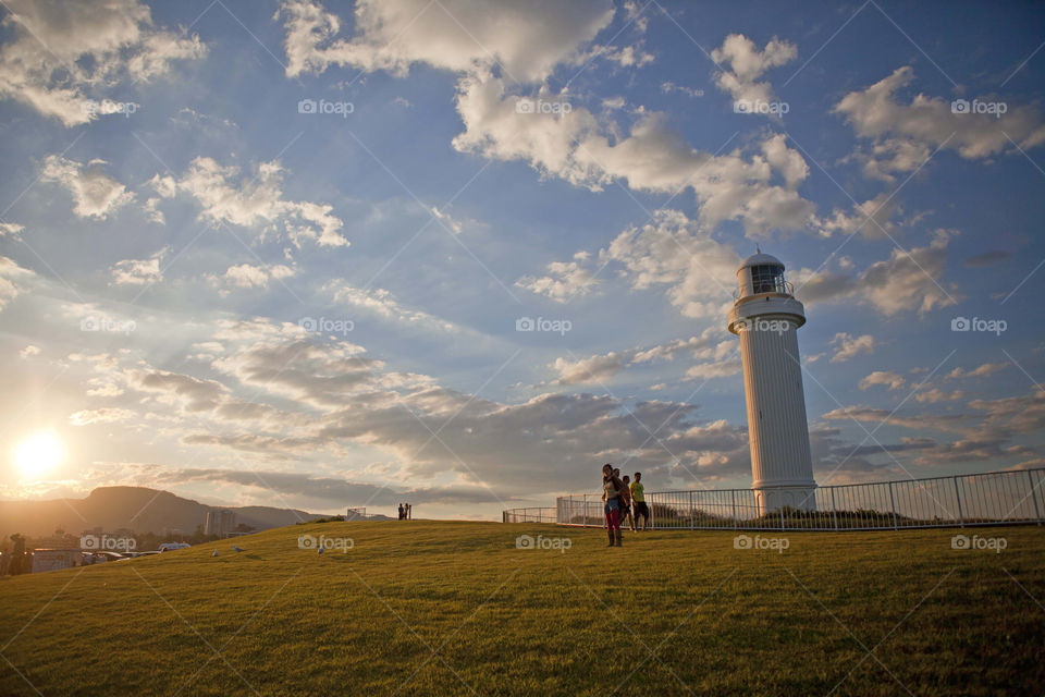 sunset Mountain view at Wollongong Head lighthouse, NSW, Australia