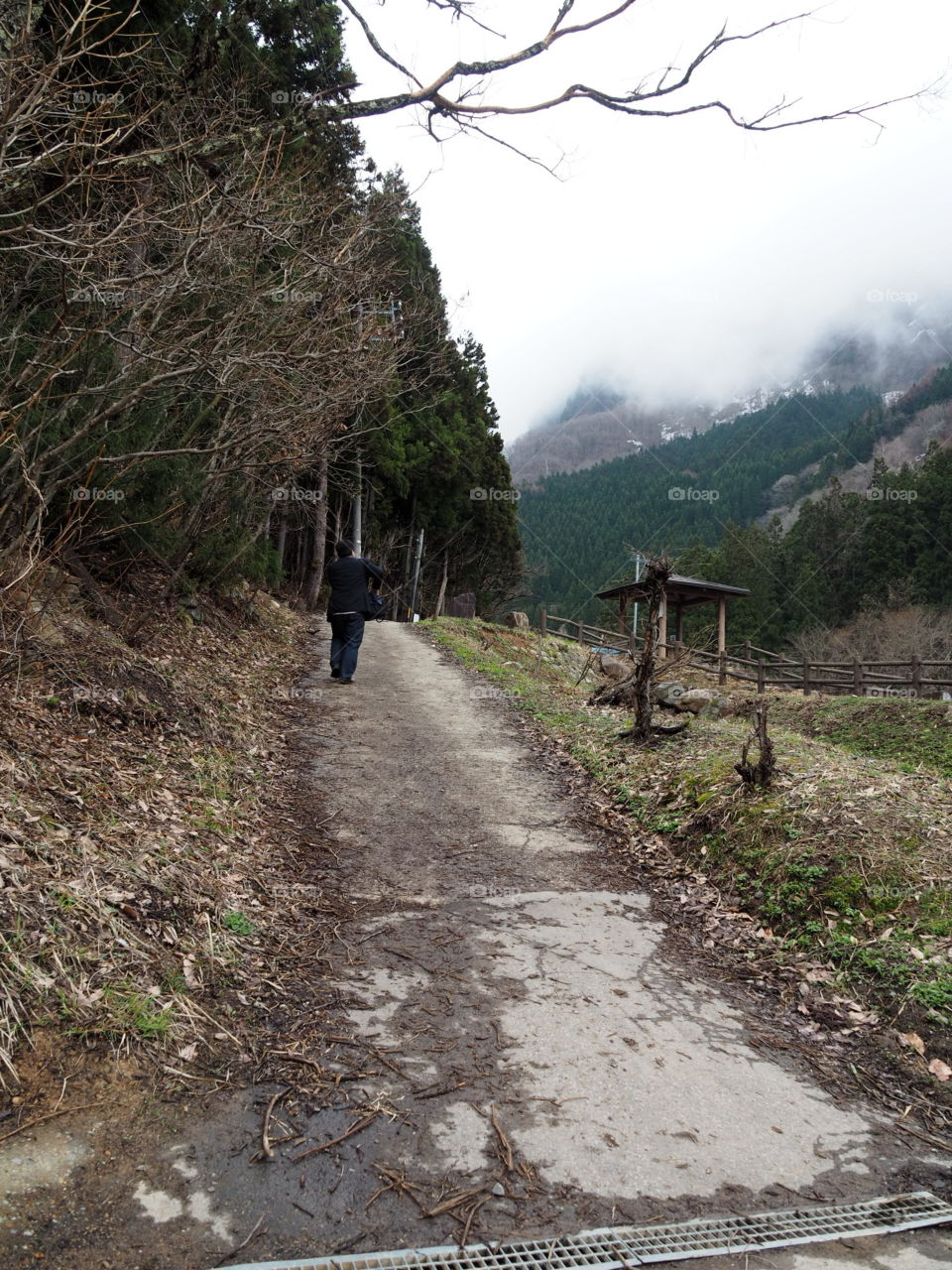 Walking up on a mountain