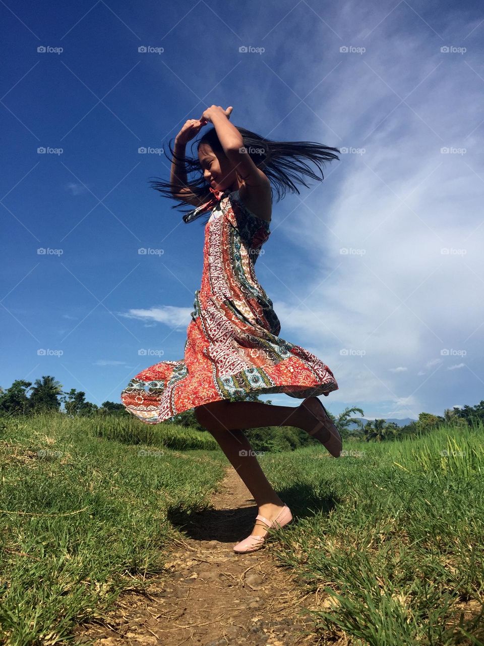 Young girl dancing 