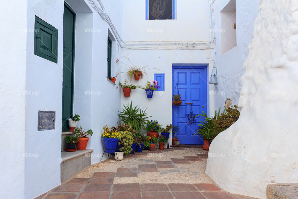 On the street of Frigiliana, Andalusia, Spain