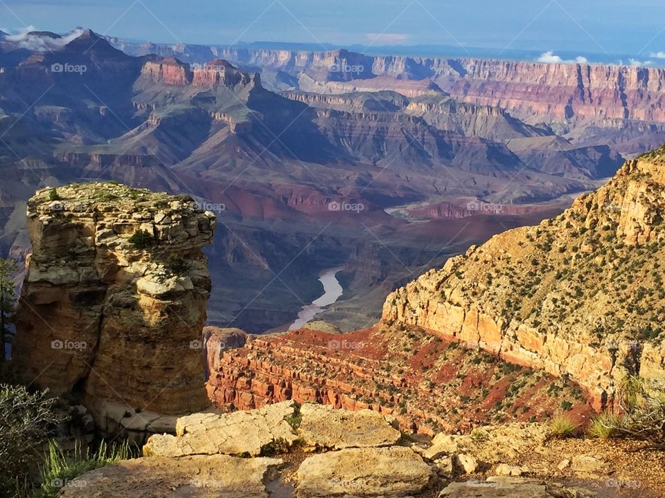 Colorado river flowing through grand canyon