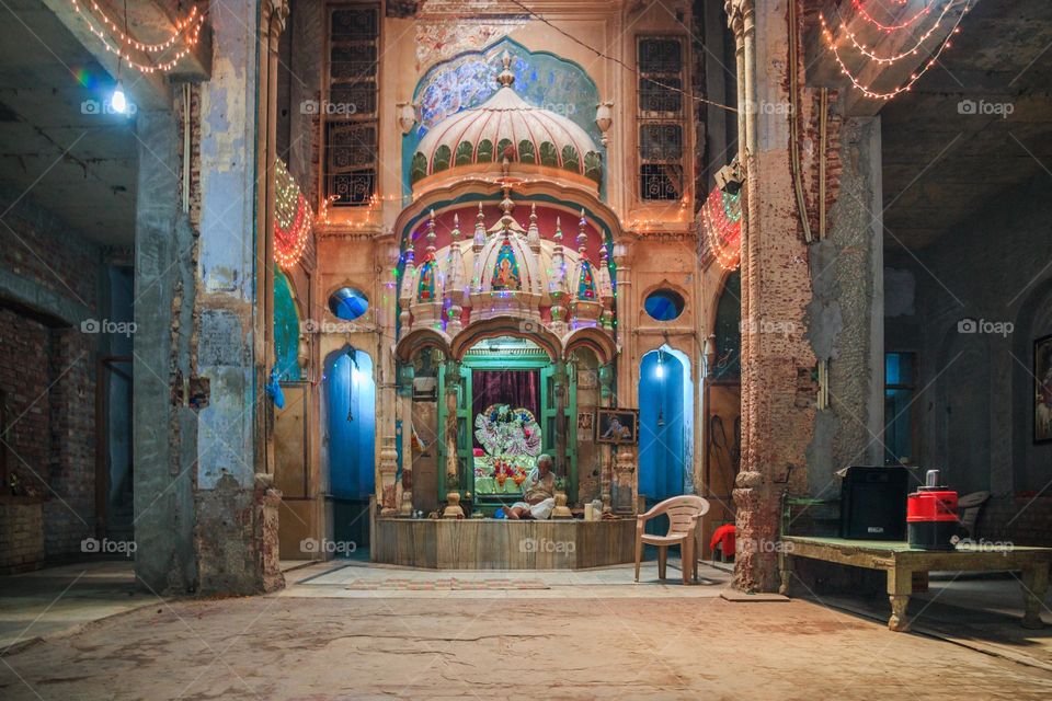 hindu temple in a very old building