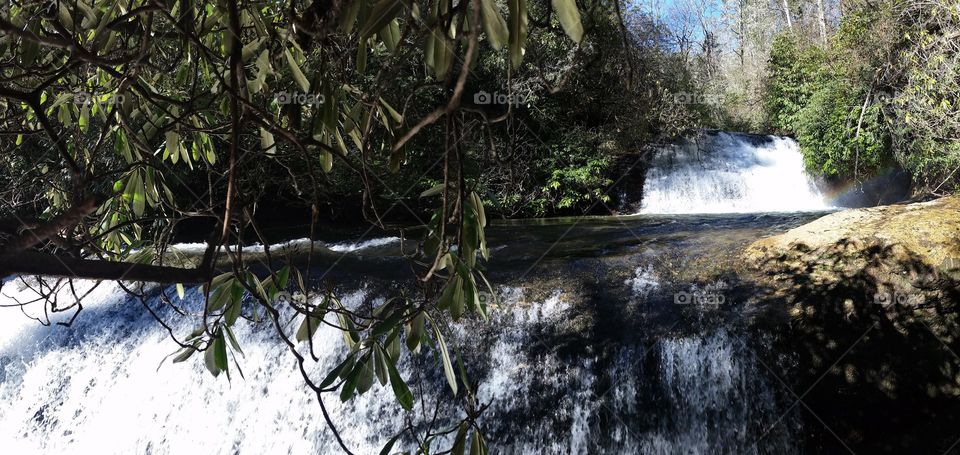 Lower waterfall at Sloan bridge recreation area in South Carolina