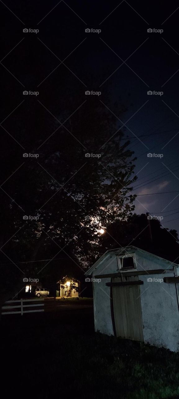 very bright moon at the start of eclipse