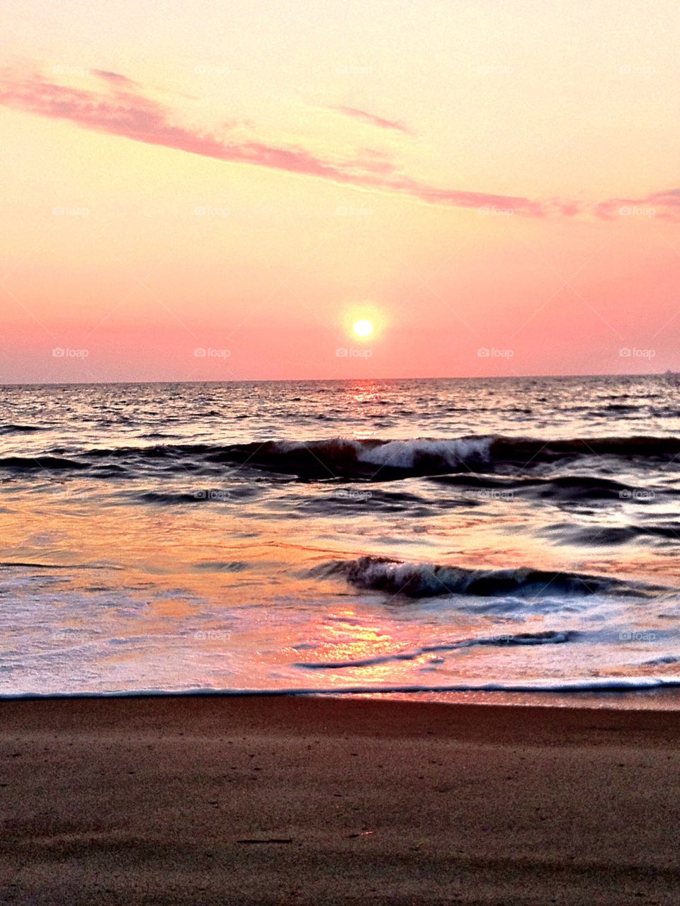 beach ocean sunrise virginia by j_ball