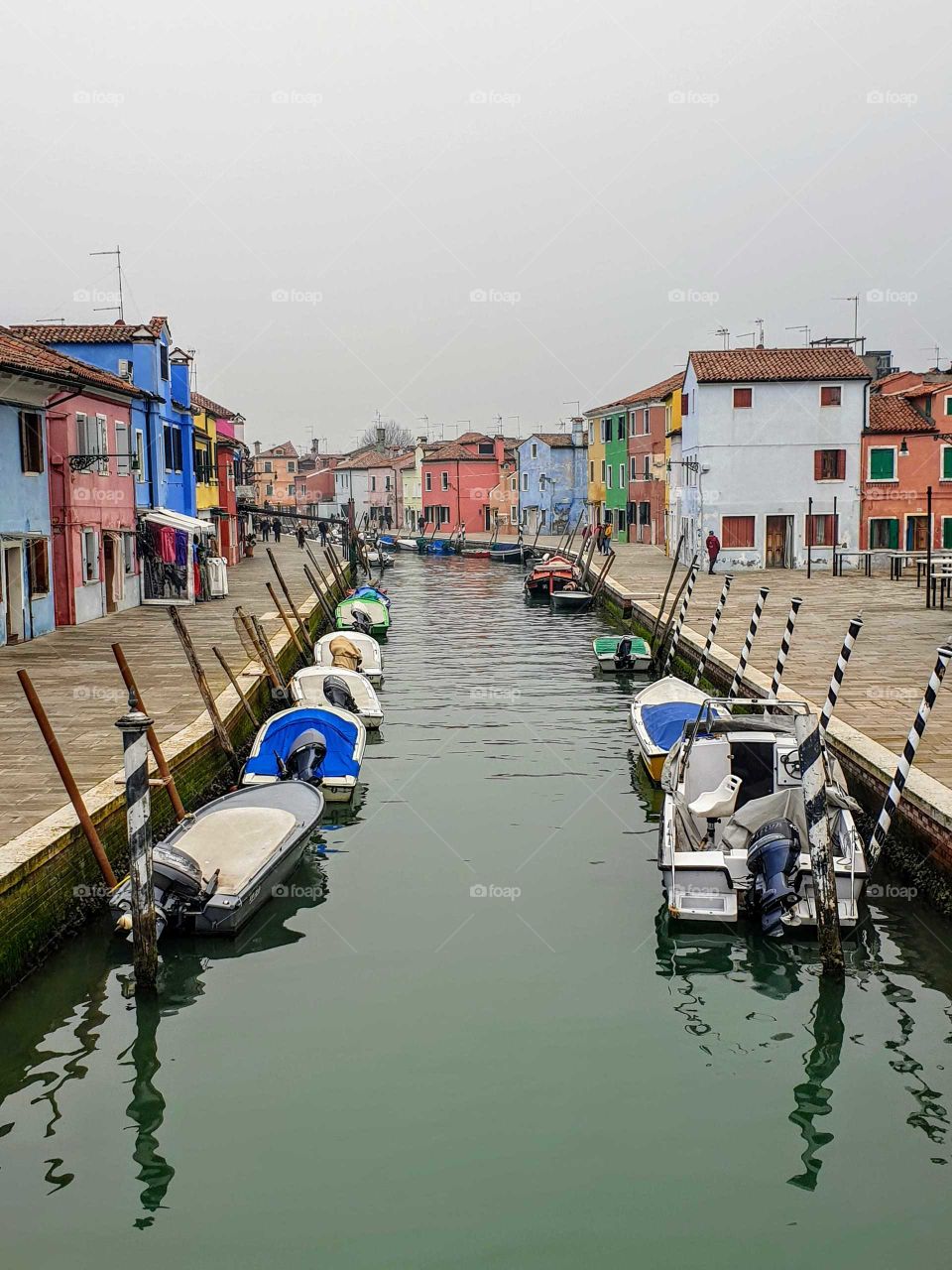 Colorful homes at Burano island.