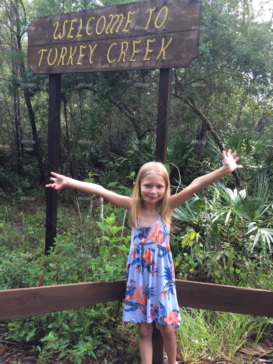 Little girl excited about a nature walk!