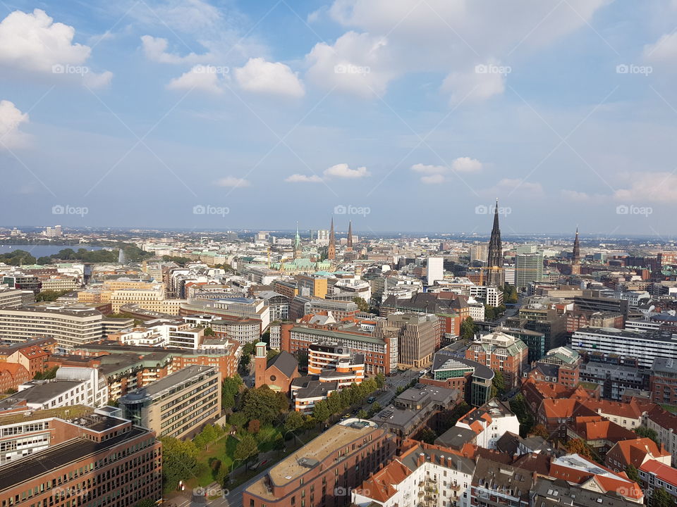 Eine wunderschöne Aussicht auf Hamburg.