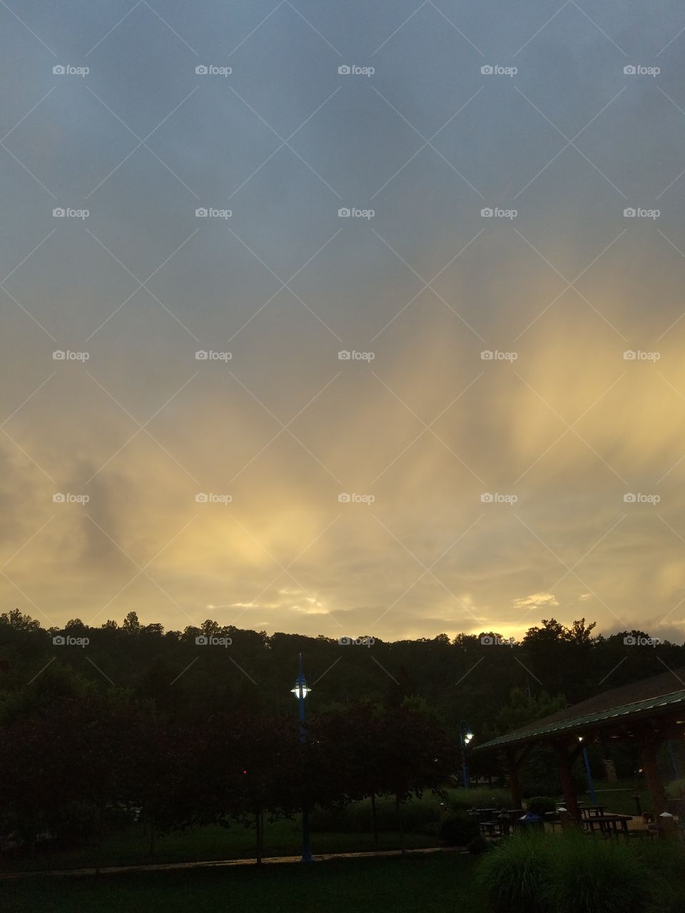 Landscape, Sky, Sunset, Rain, Storm