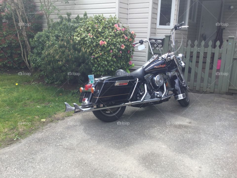 Motorcycle in the Driveway 