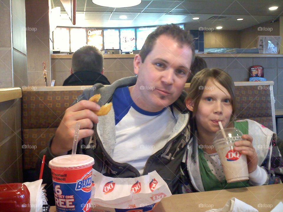 DQ time with a friend. just friends hanging out