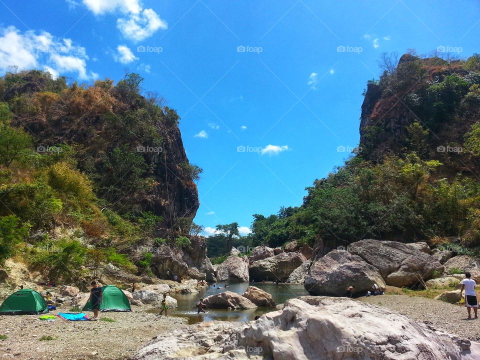 campsite by the river