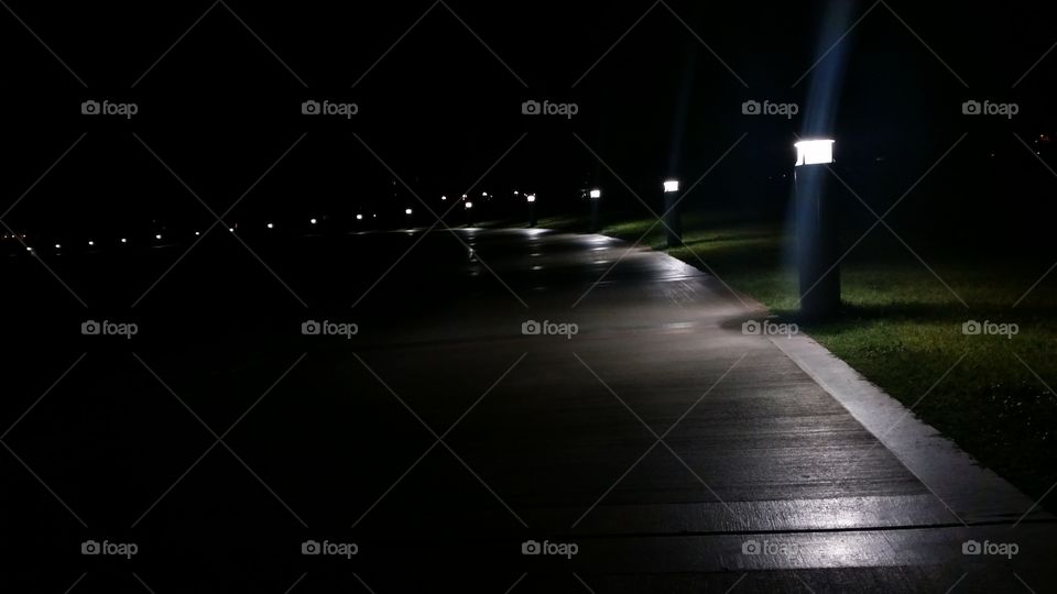 Evening Sidewalk. Photographed while taking an evening walk