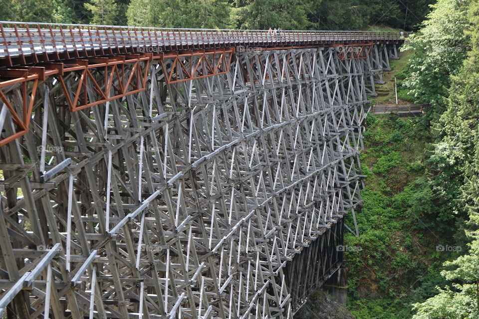 Kinsol Trestle -the biggest wooden railway trestle in The Commonwealth of Nations locates on Vancouver Island . 