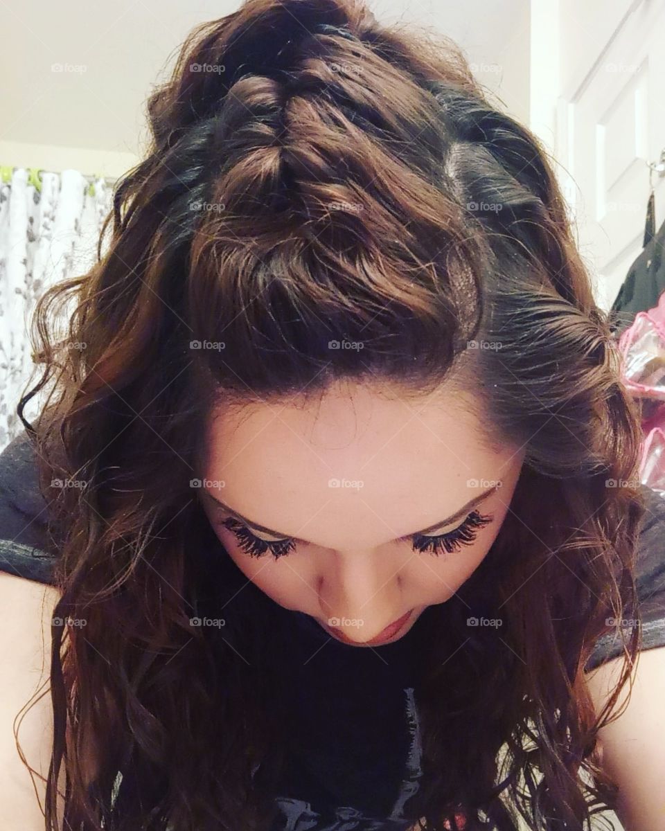 Parted in the middle