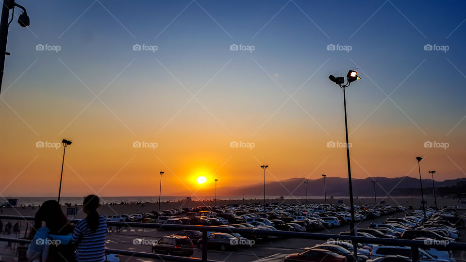 Our last gorgeous sunset in Los Angeles, California from the Santa Monica Pier.