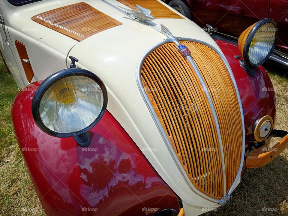 Old car red and white