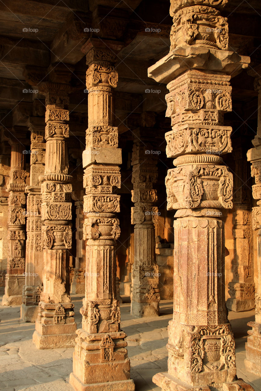 Details of building near Qutub Minar in new Delhi, India