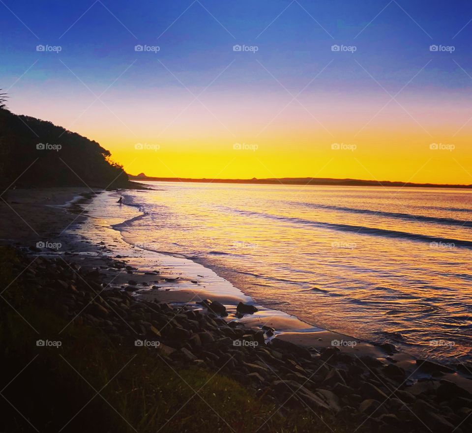 Sunset at the beach Noosa Australia 