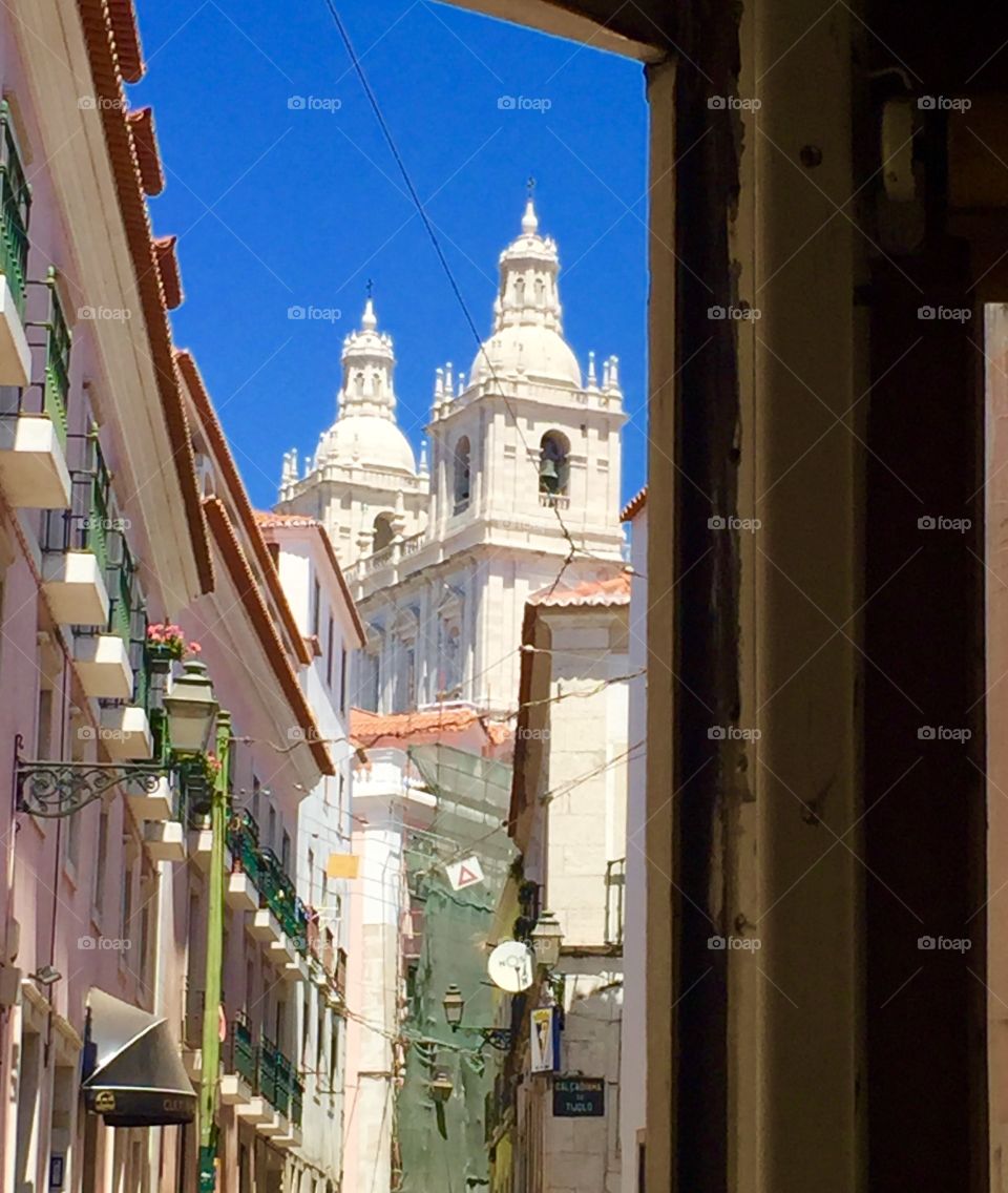 View from inside of the tram 