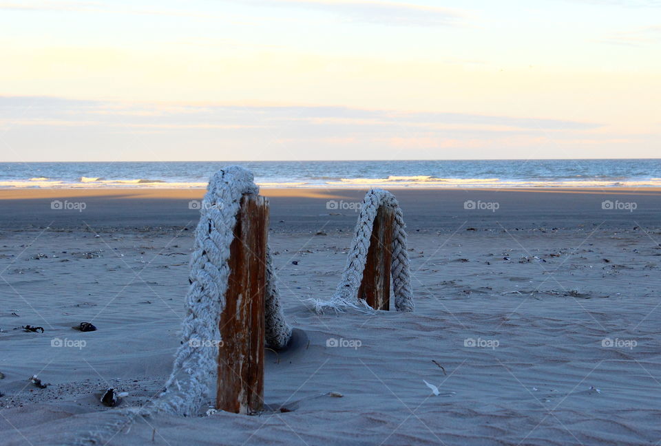 rope in the beach