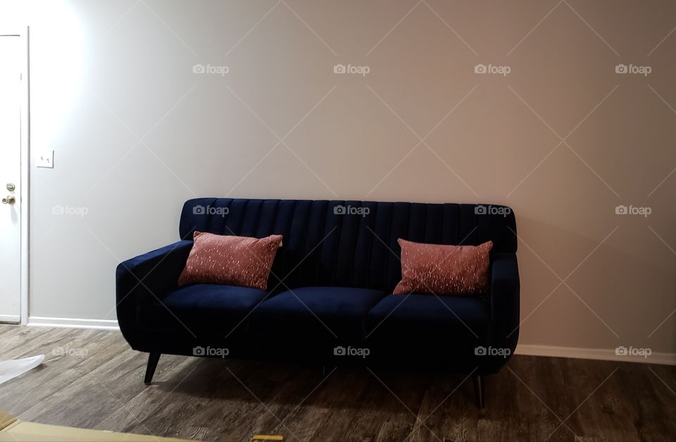 blue, pillows, couch