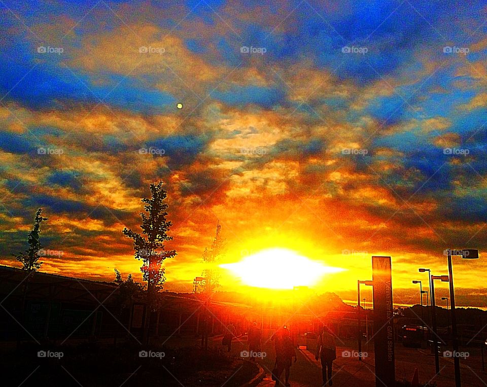 Sunrise at Vienna Metro 