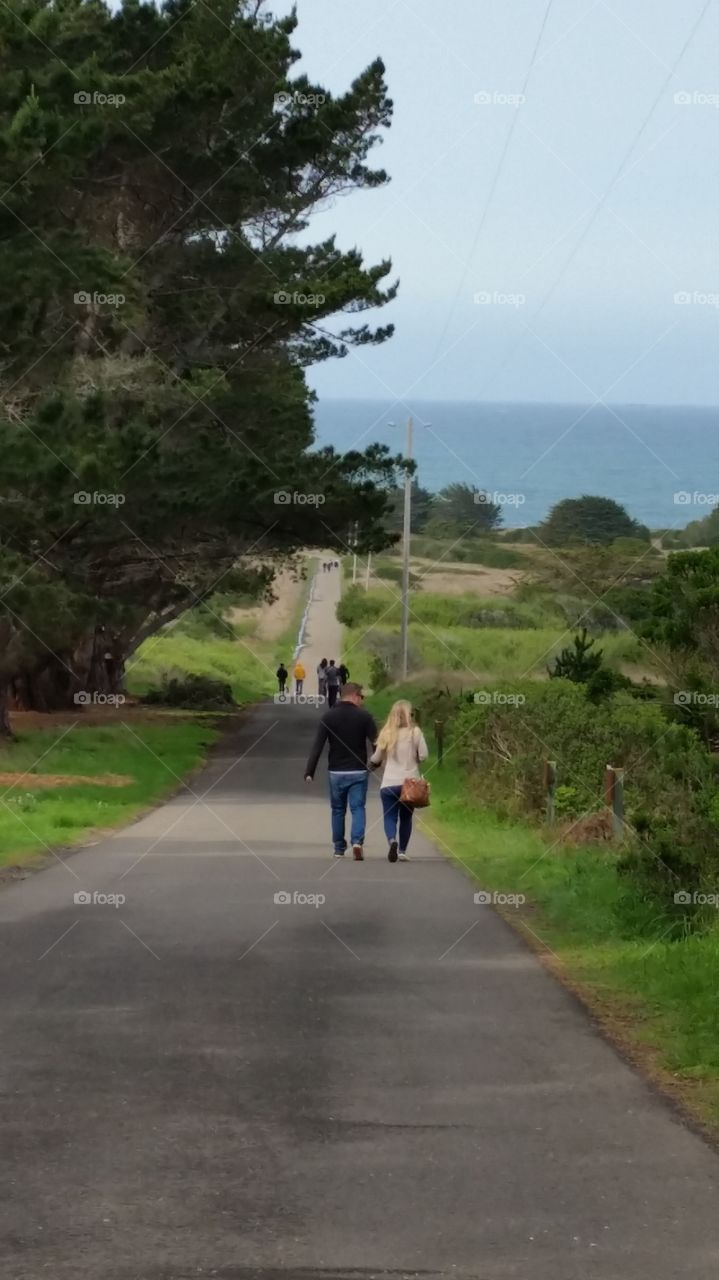 Couple walking hand in hand