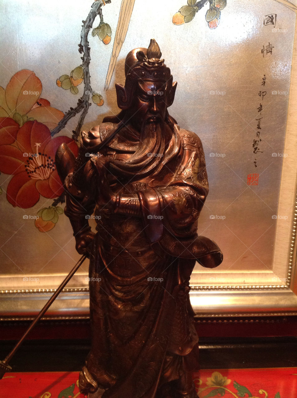 flower chinese statue man by majamaki