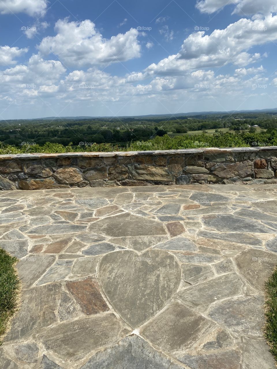 Beautiful sunny spring day in the Virginia countryside. Blue ridge mountains in the background. 