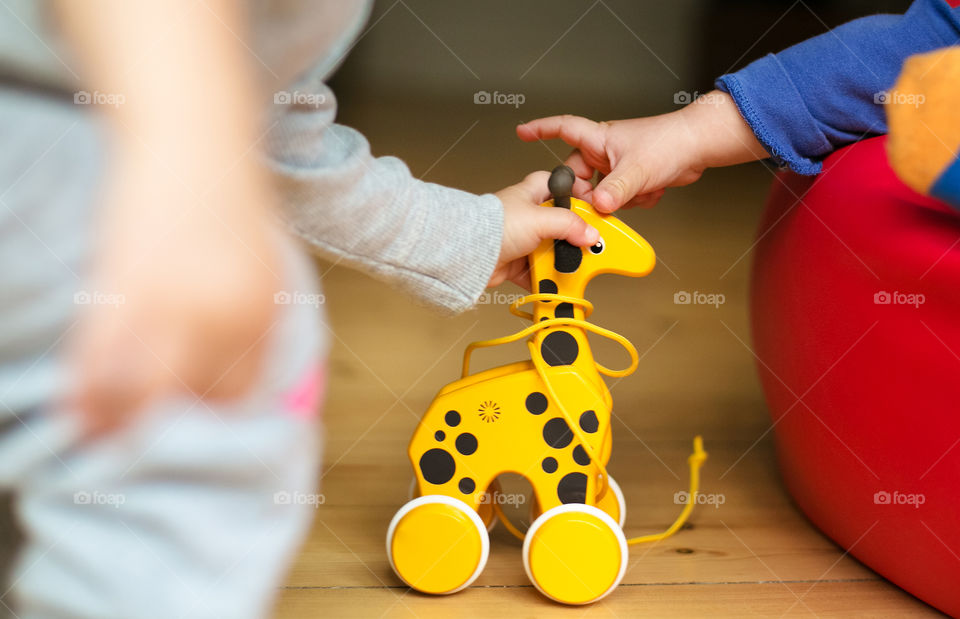 Little boy playing with toy