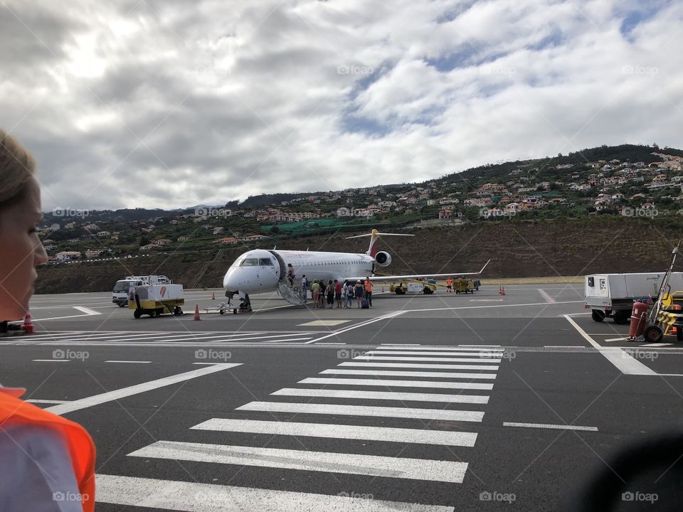 Airplane landed at the airport