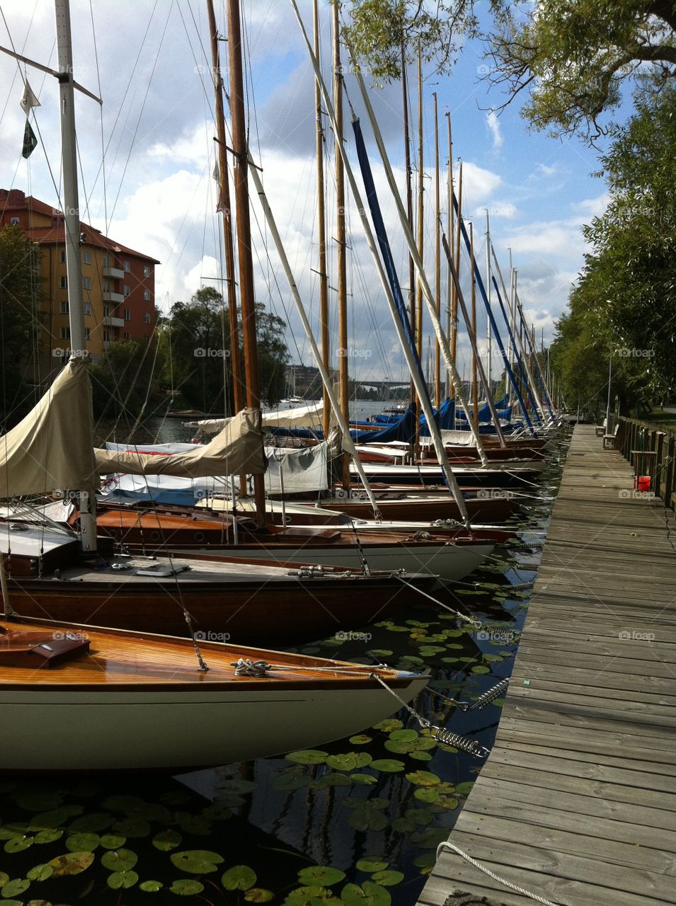 Sailboats at Långholmen Sweden. Longing back to summer when seeing these gorgeous boats in Stockholm, Sweden. 