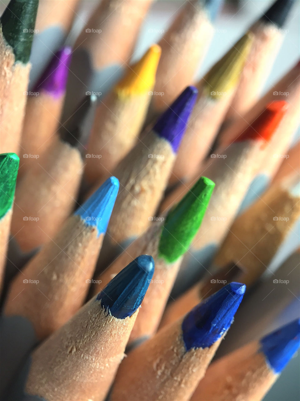 Colored pencils, close up 