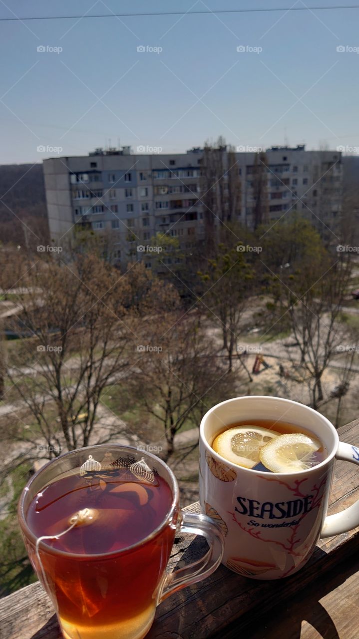 morning with tea on the balcony