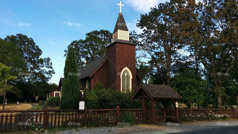 Holy Trinity Church 1885. Old church on West Saanich Rd in Victoria BC
