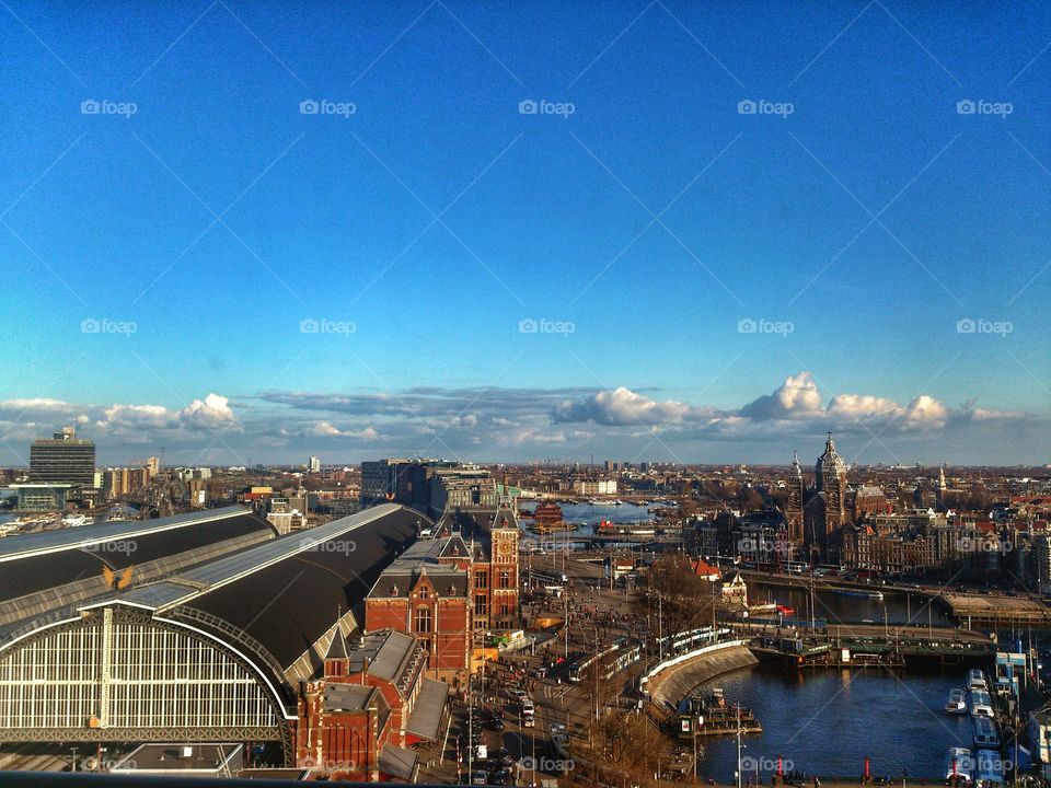 View from Level Eleven . Working at an Amsterdam party at the eleventh floor 